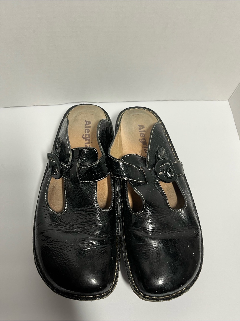 Alegria Black Patent Slip-On Mary Jane Clogs
